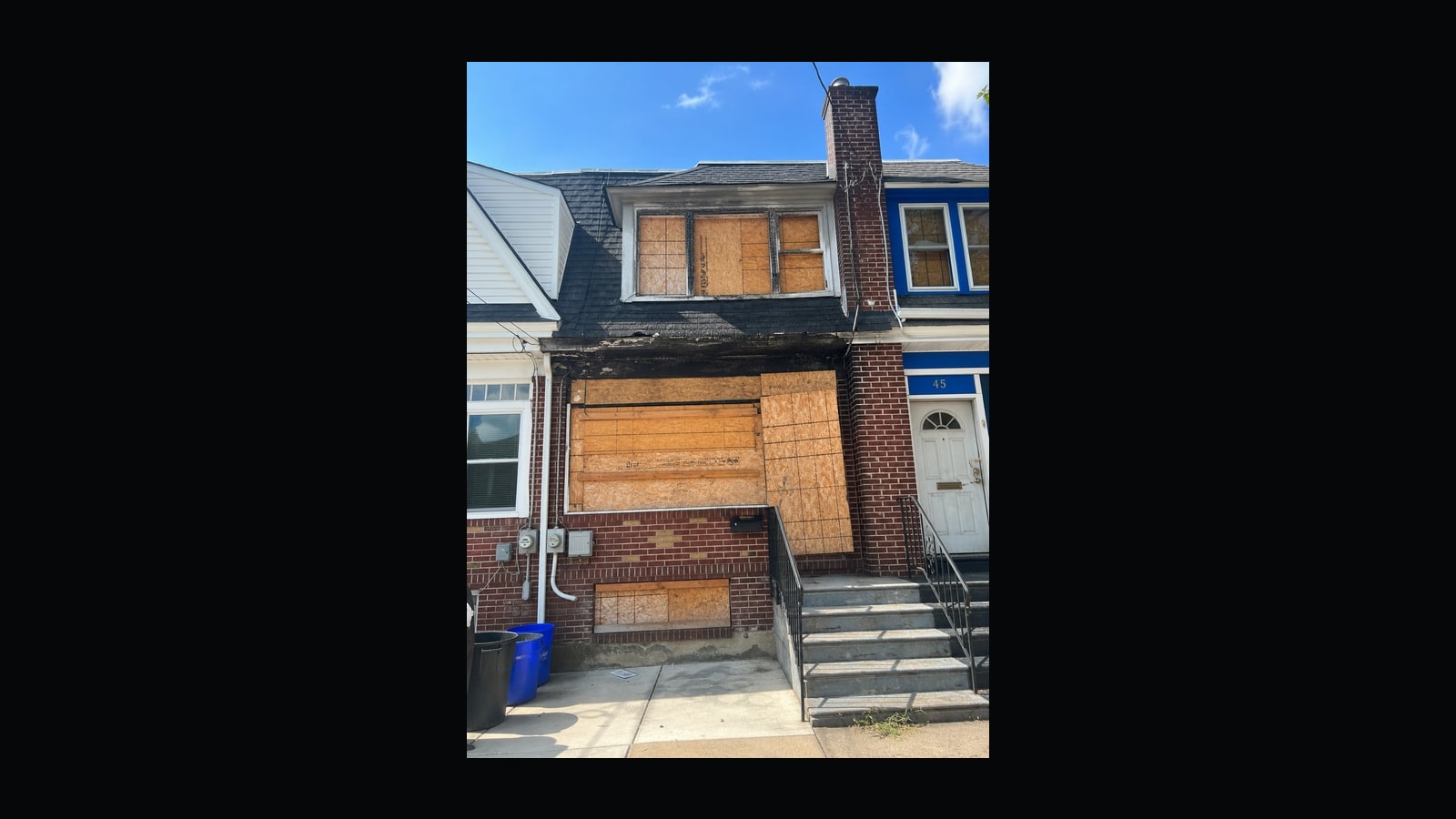 Before condition at 45 Bellevue Ter in Collingswood before the structural adaptation.